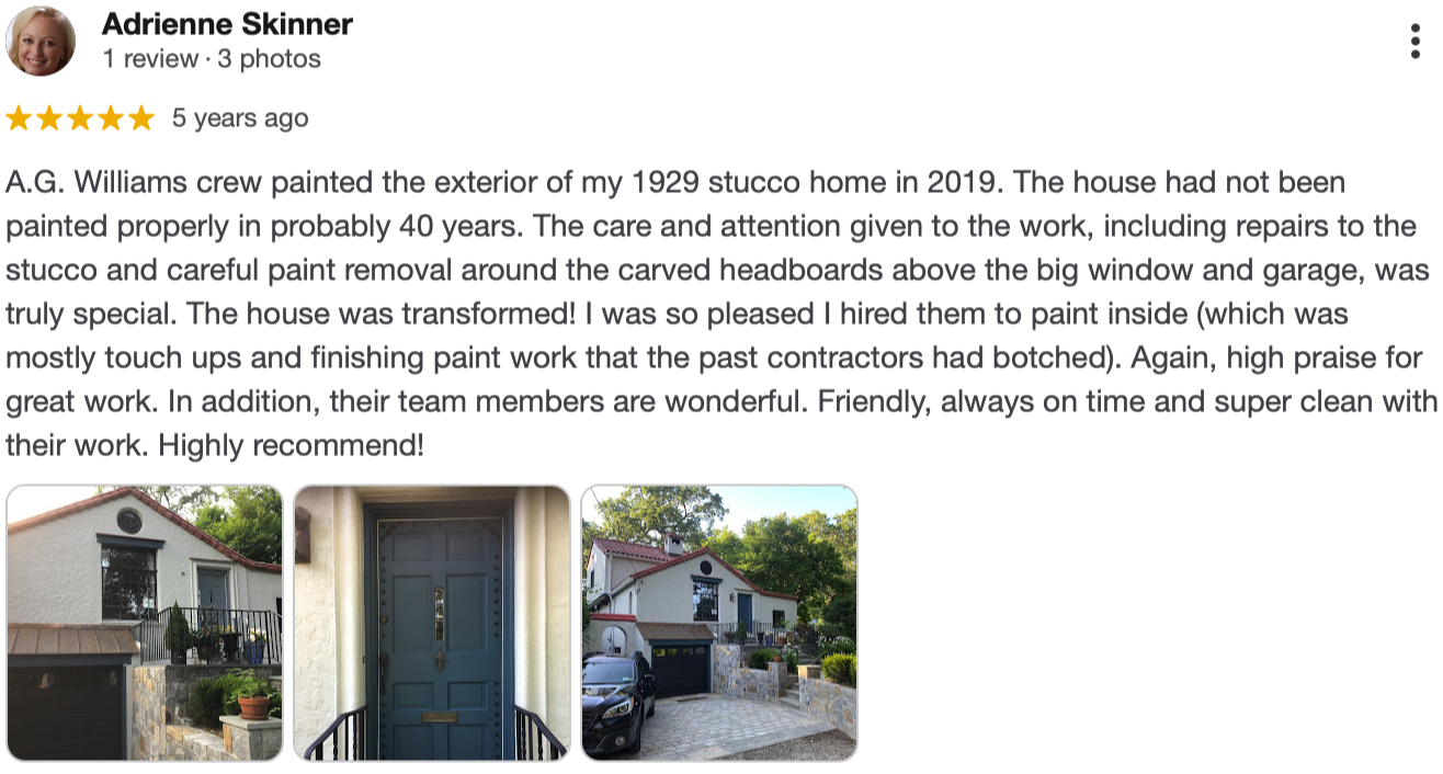 Google review from Adrienne Skinner