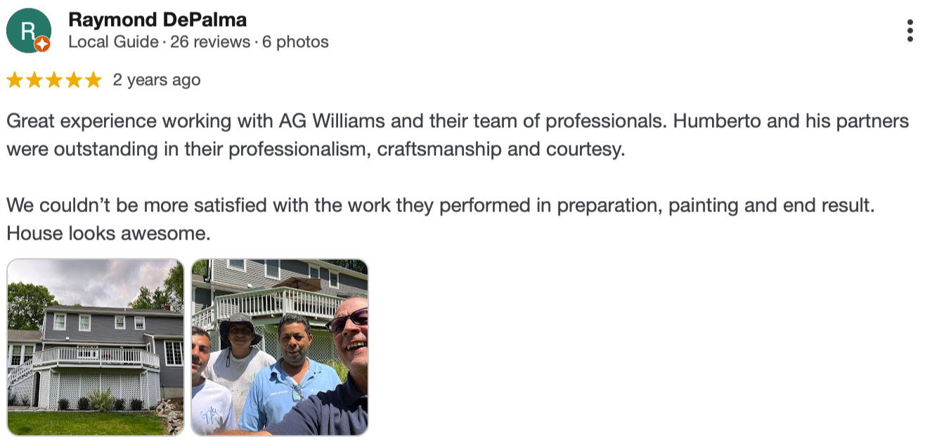 Google review from Raymond DePalma