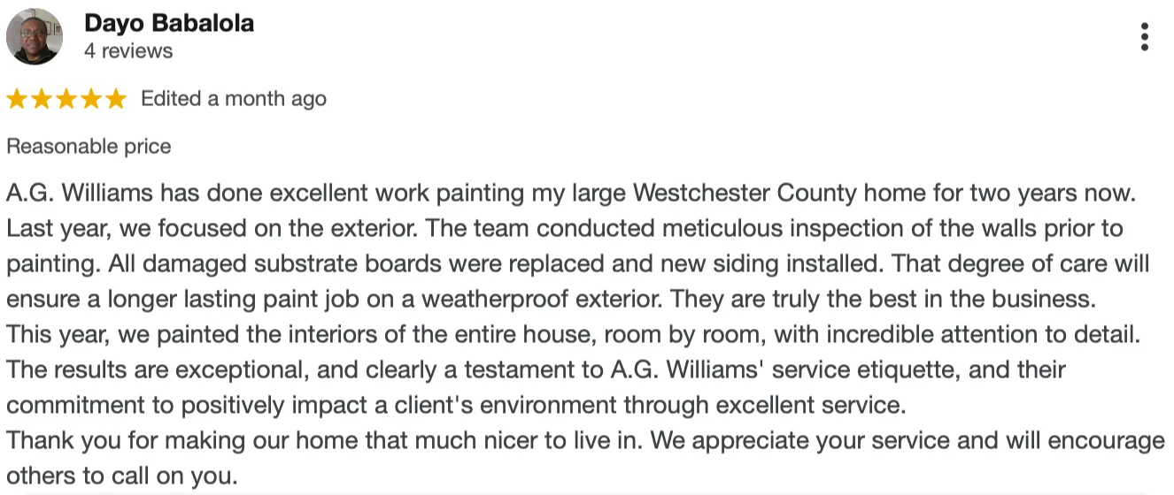 Google review from Dayo Babalola